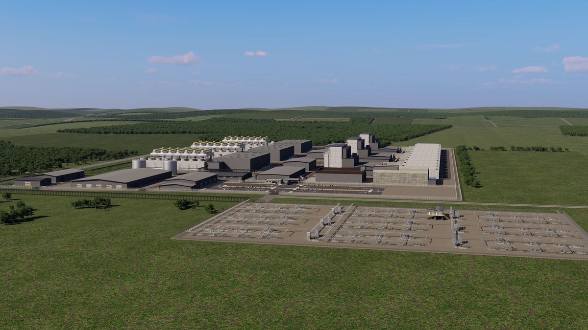 Rendering of the proposed small modular reactor plant in Sullivan County, Indiana