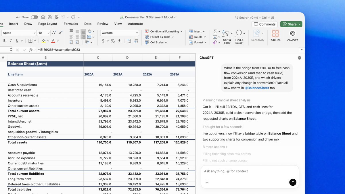 ChatGPT for Excel