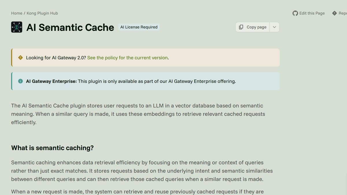 Kong AI Semantic Cache
