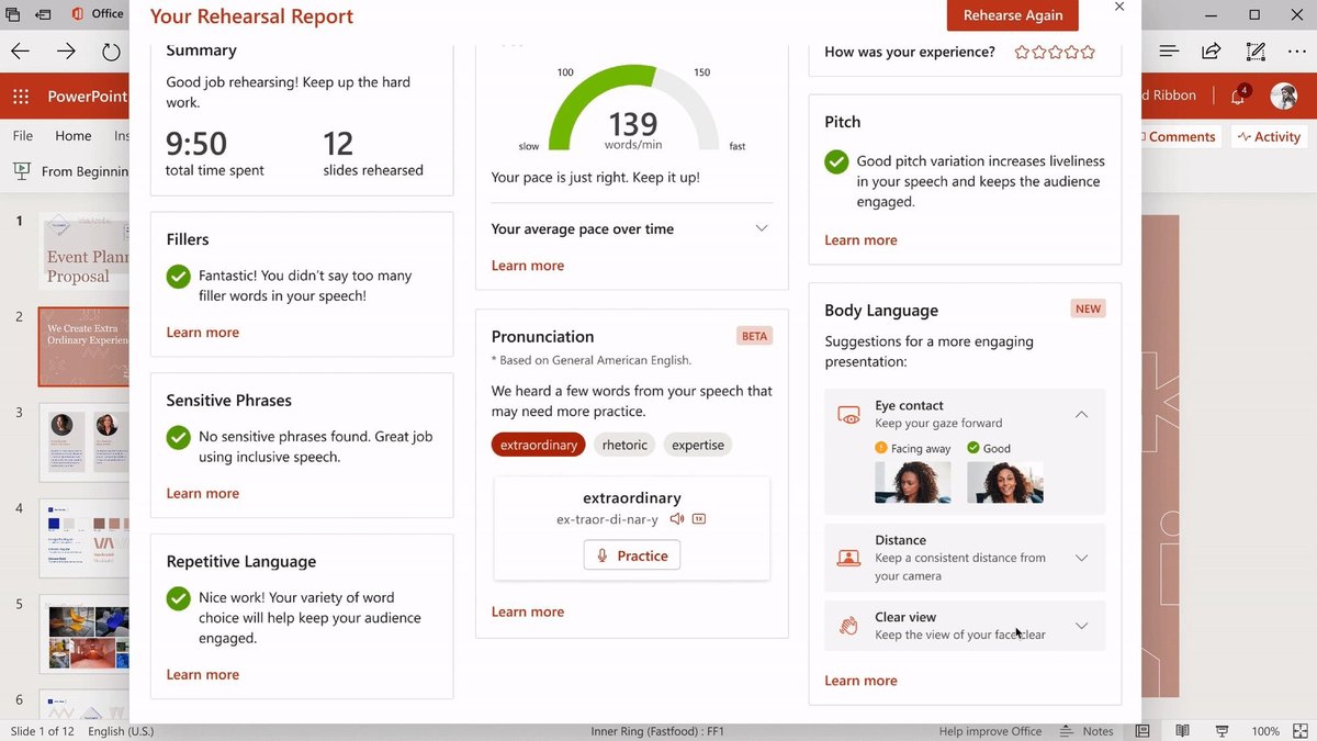 Microsoft PowerPoint Speaker Coach