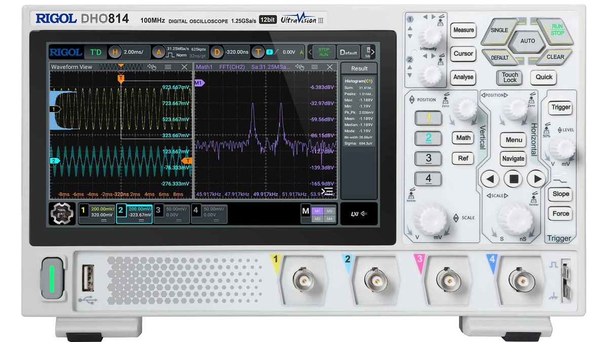 Rigol DHO814 100 MHz 4-channel 12-bit Oscilloscope