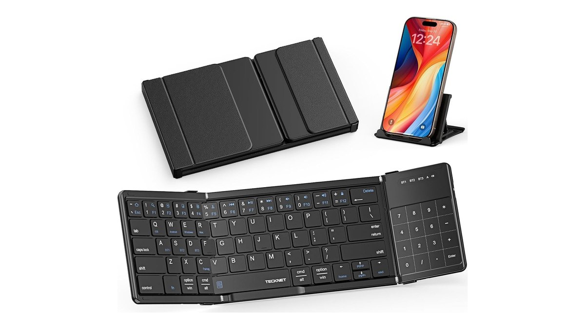 TECKNET Foldable Keyboard with Touchpad and Numpad (64-key)