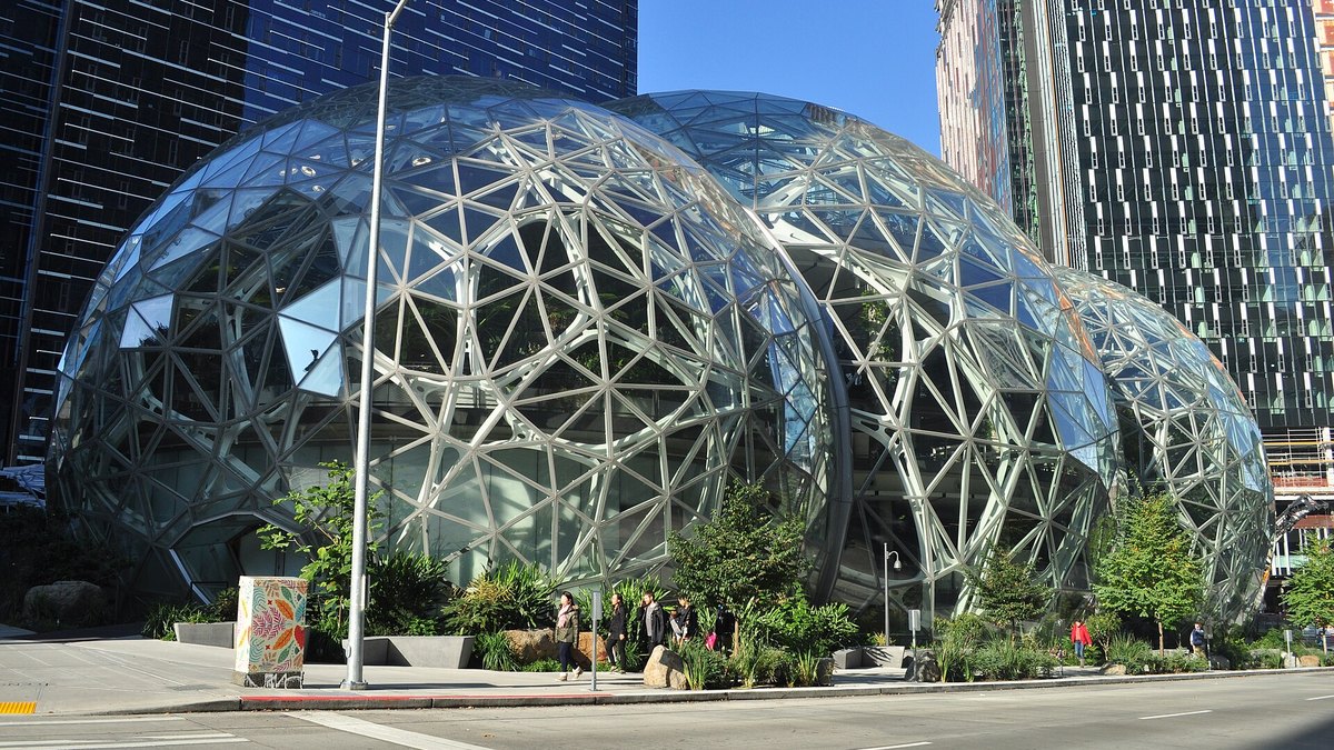Amazon's Spheres in Seattle. In 2024 Amazon hired Adept's founders and licensed its technology