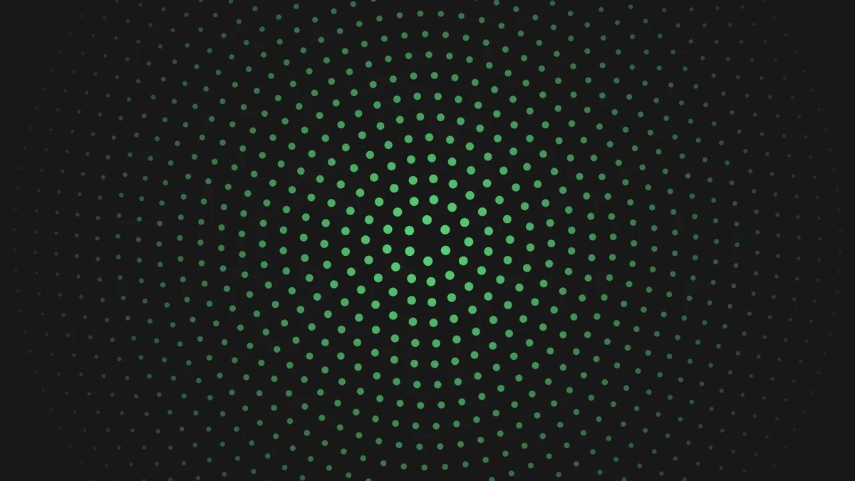 Abstract green dot pattern on black from Salesloft's Clari merger page