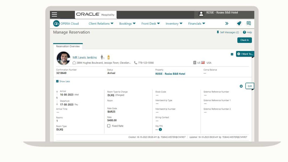 Oracle OPERA Cloud for Casinos