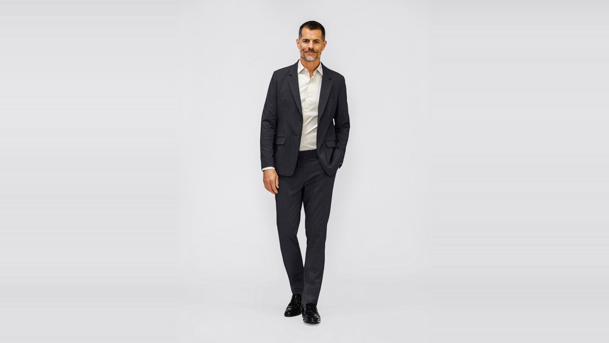 Ministry of Supply Velocity Dress Pant in Dark Charcoal Heather