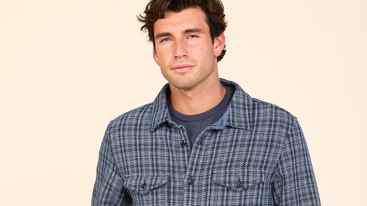 Outerknown Blanket Shirt in Indigo Seagravel Plaid
