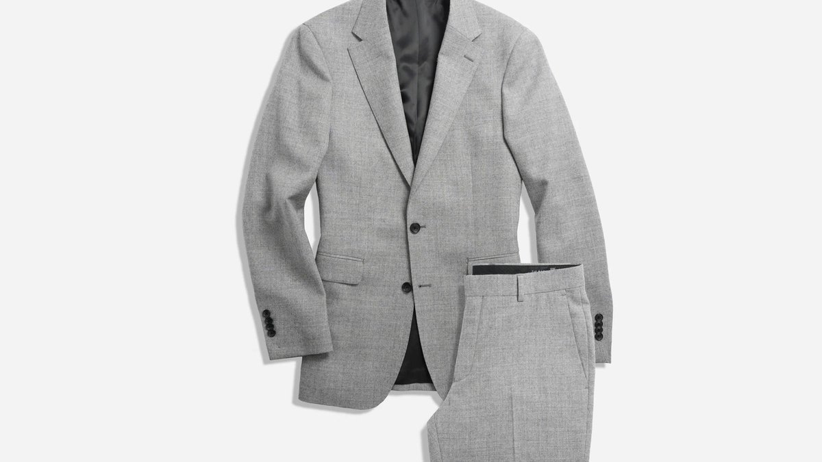 The Tie Bar Lakeshore Wool Flannel Grey Suit